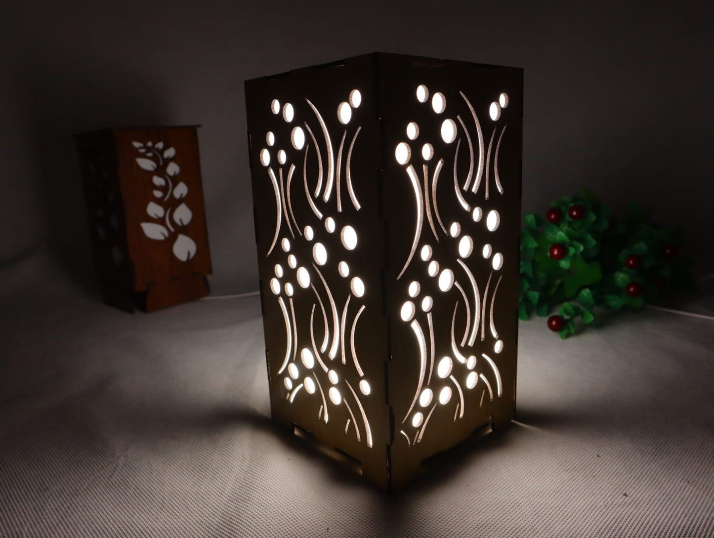 Laser Cut Wooden Decorative Lamp Vector
