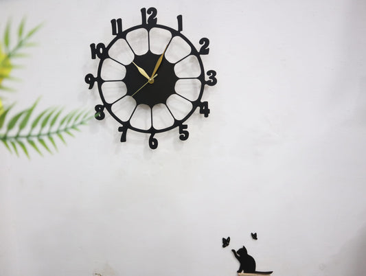 Laser Cut Modern Wall Clock Vector
