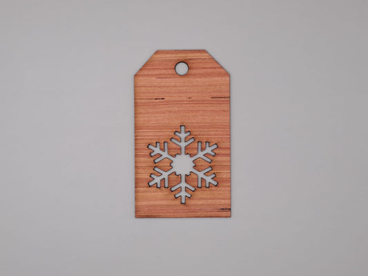 Laser Cut Wood Christmas Gift Tags Snowflake Tag Vector