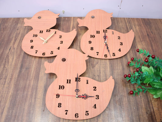 Laser Cut Wooden Duck Wall Clock Vector