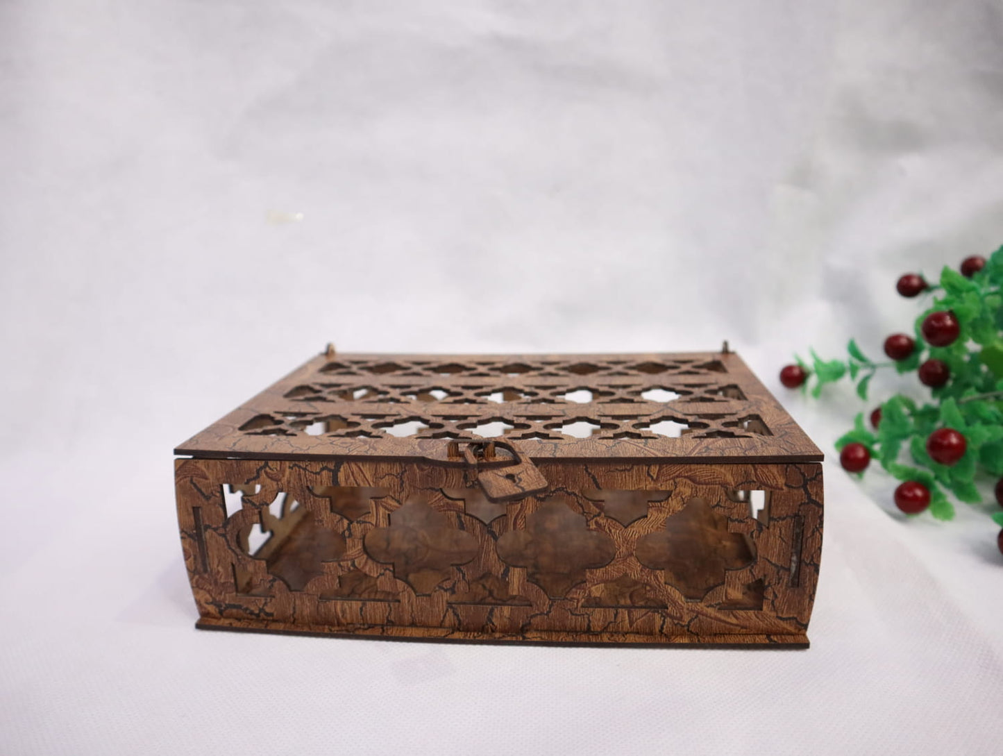 Laser Cut Wooden Gift Box Vector