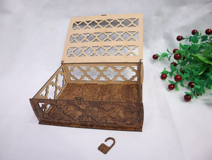 Laser Cut Wooden Gift Box Vector