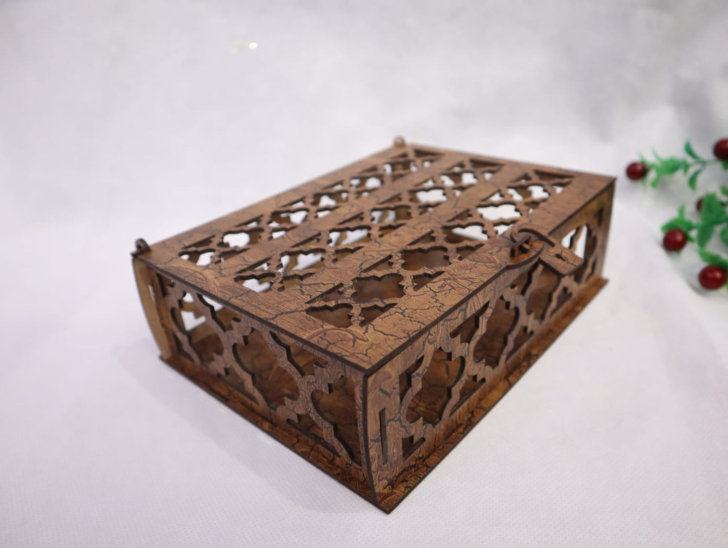 Laser Cut Wooden Gift Box Vector