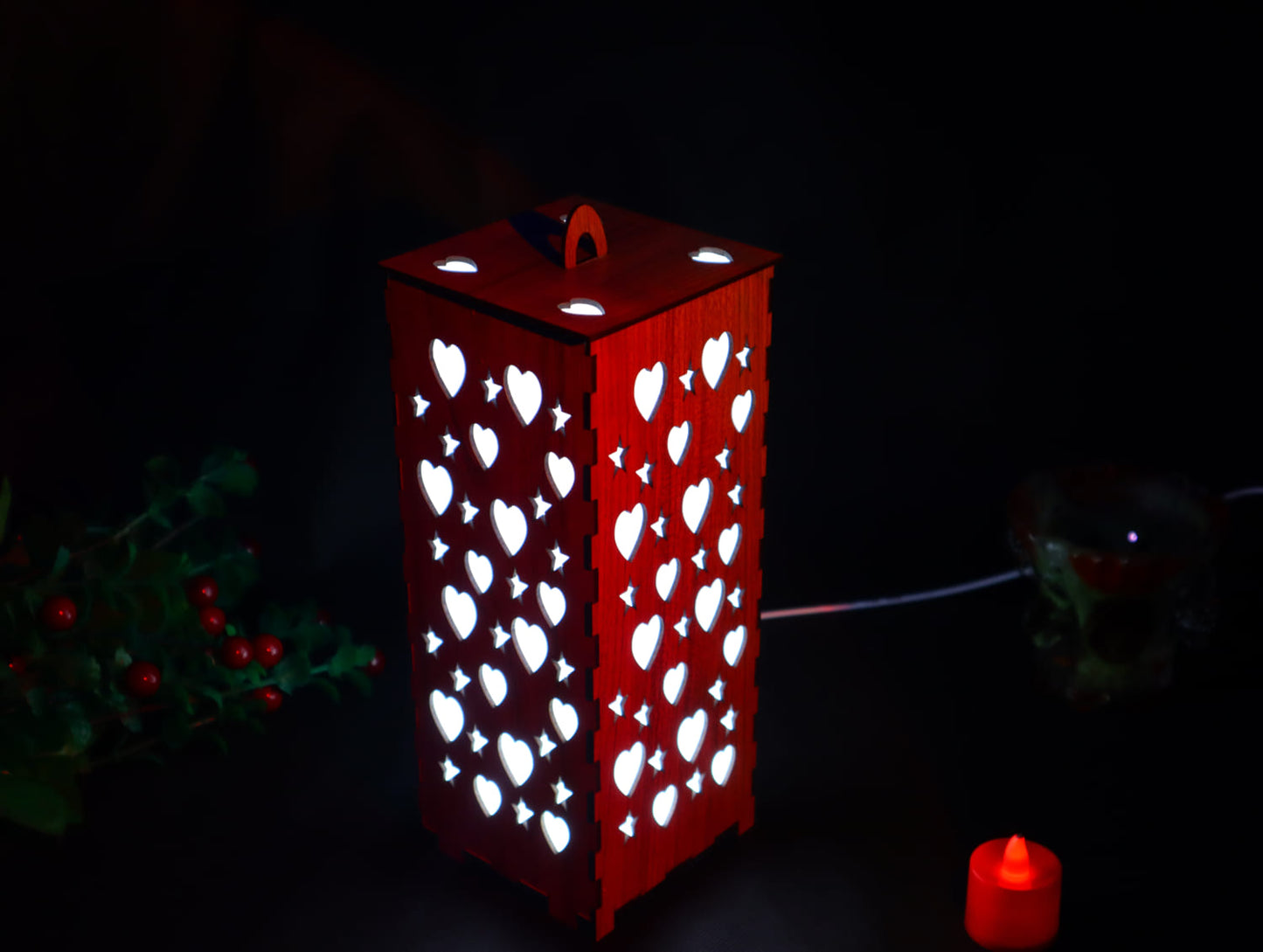 Laser Cut Wooden Night Light Lamp 3mm Vector