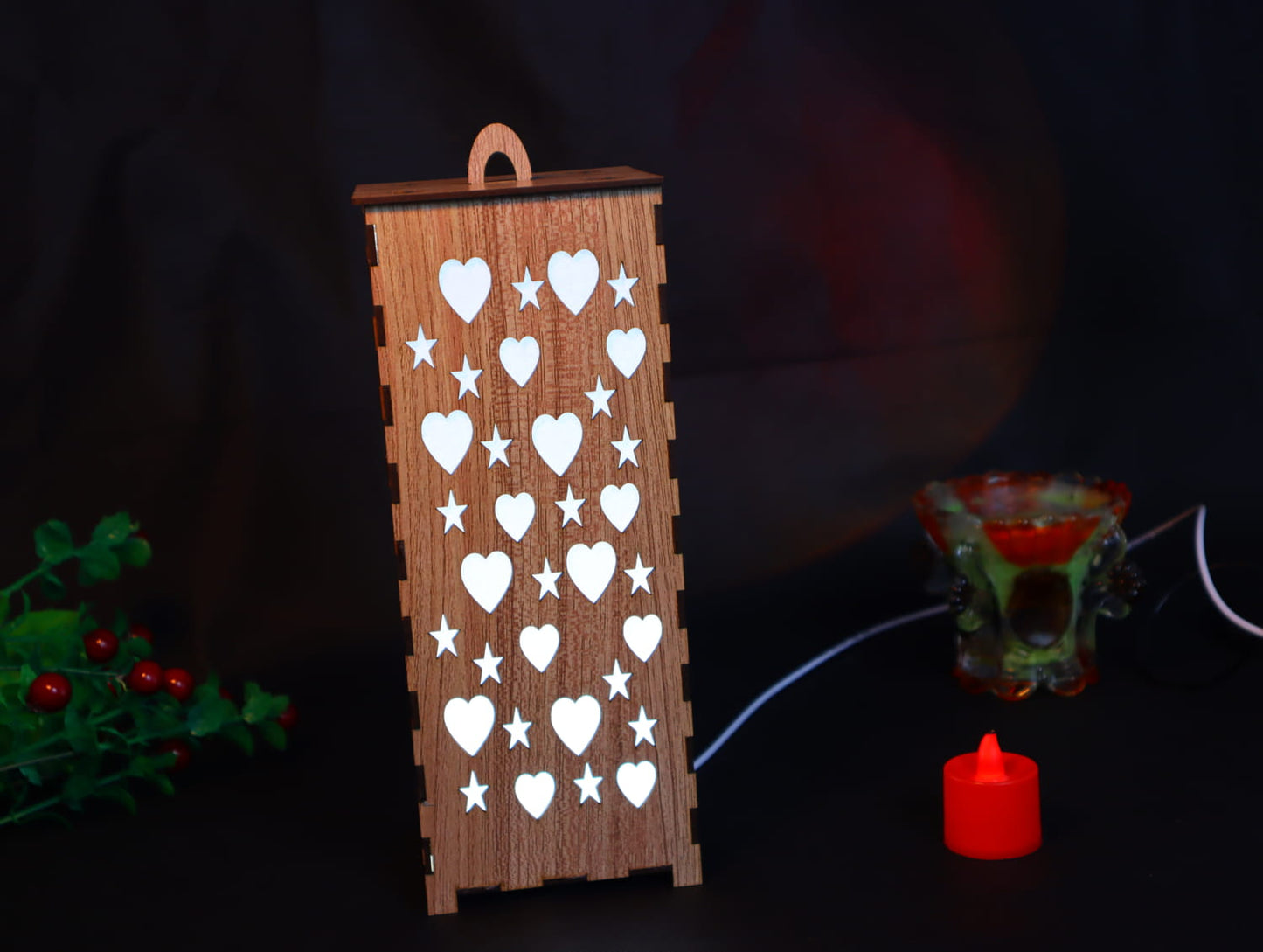 Laser Cut Wooden Night Light Lamp 3mm Vector