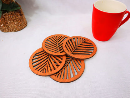 Laser Cut Decorative Design Wooden Coasters Vector