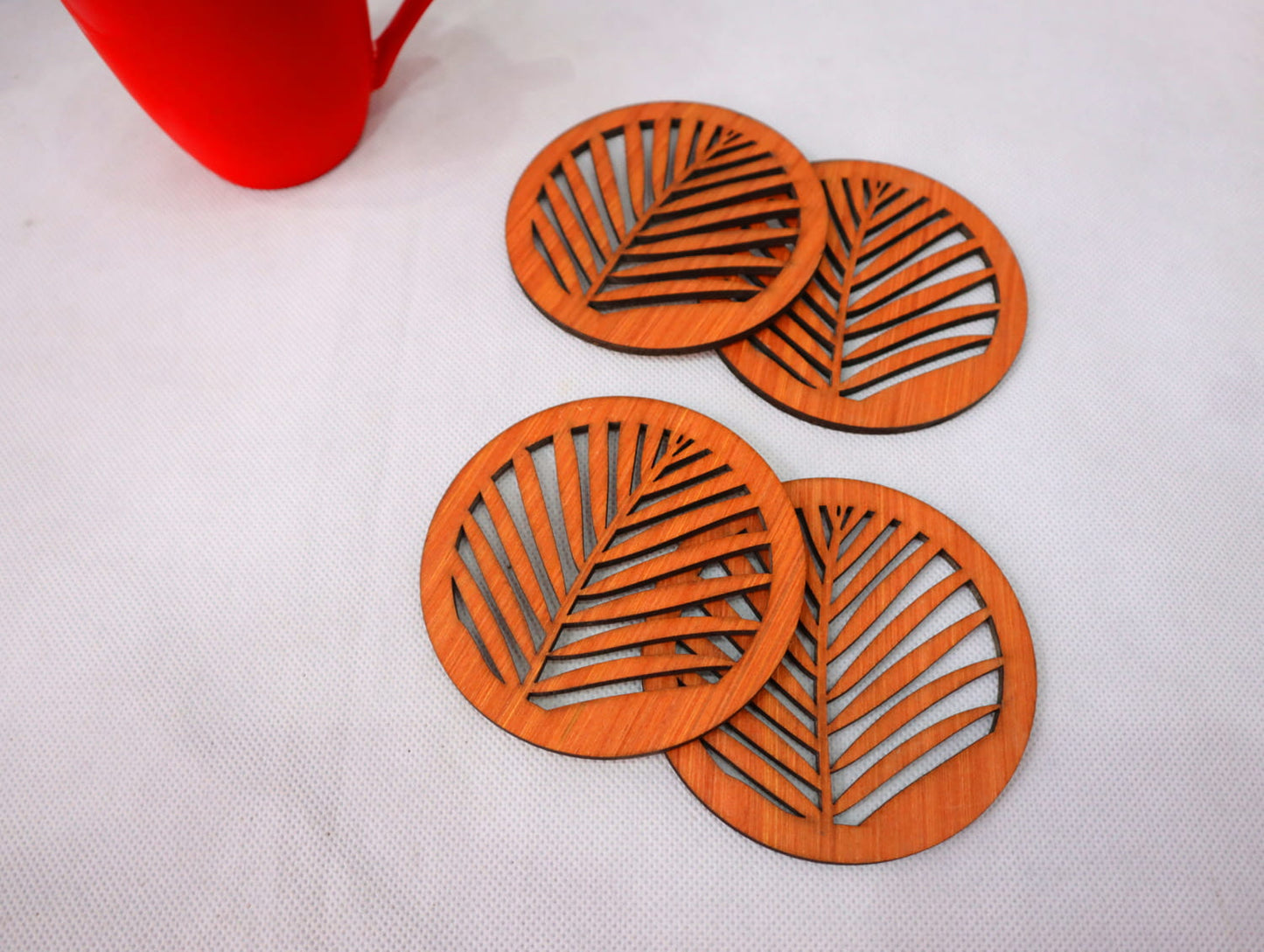 Laser Cut Decorative Design Wooden Coasters Vector