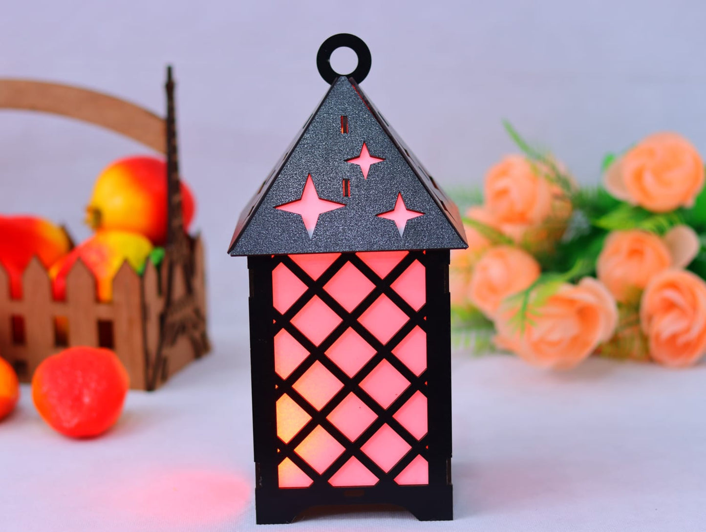 Laser Cut Wooden Lantern Lamp 3mm Vector