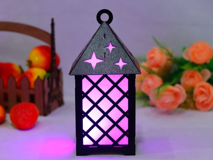 Laser Cut Wooden Lantern Lamp 3mm Vector