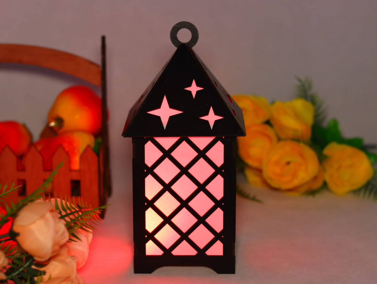 Laser Cut Wooden Lantern Lamp 3mm Vector