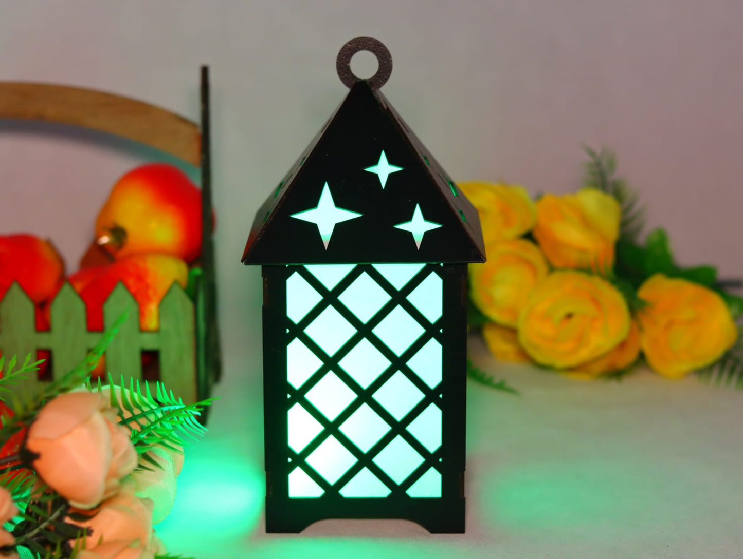 Laser Cut Wooden Lantern Lamp 3mm Vector