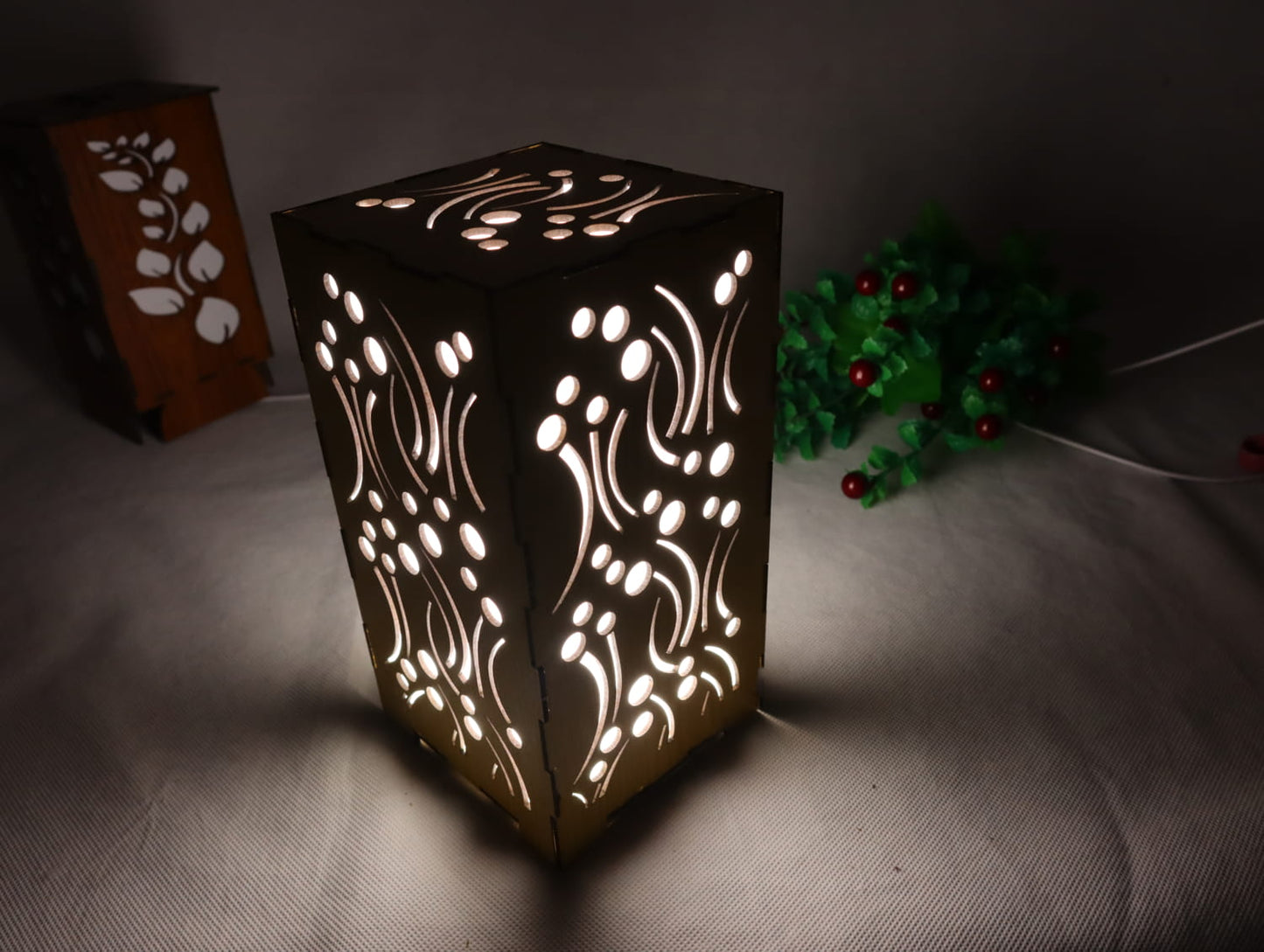 Laser Cut Wooden Decorative Lamp Vector