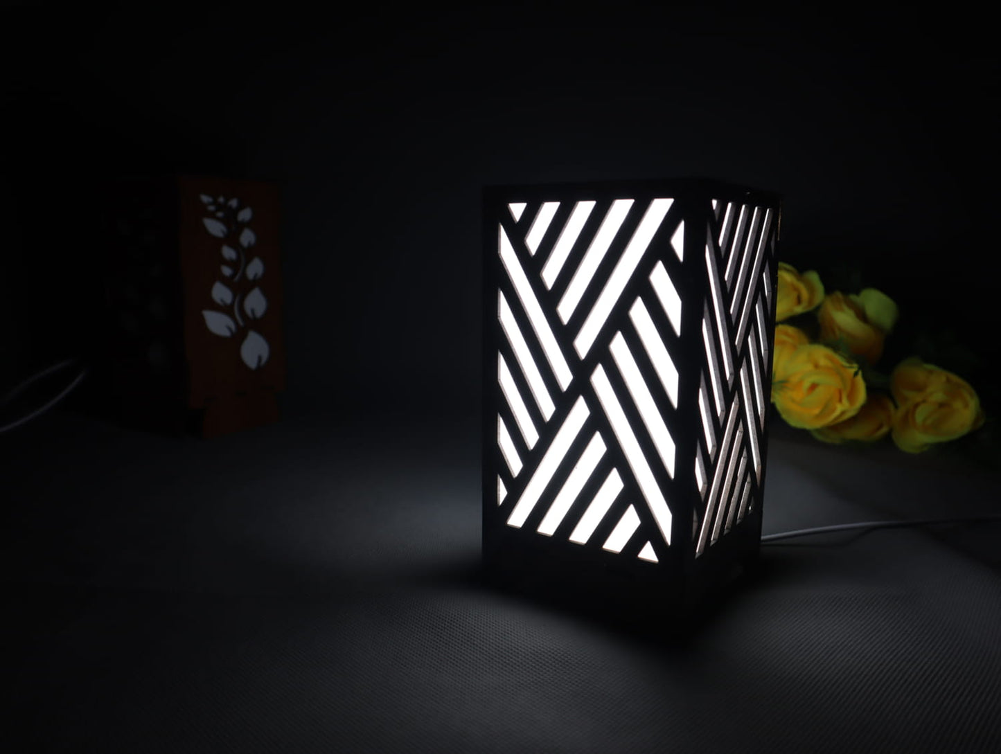 Laser Cut Modern Light Box Minimalist Lamp Vector