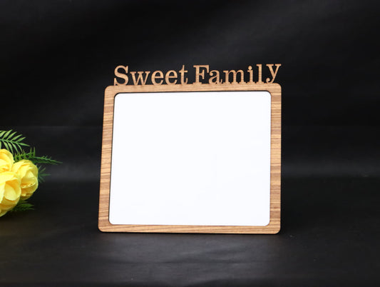 Laser Cut Wooden Family Photo Frame Vector