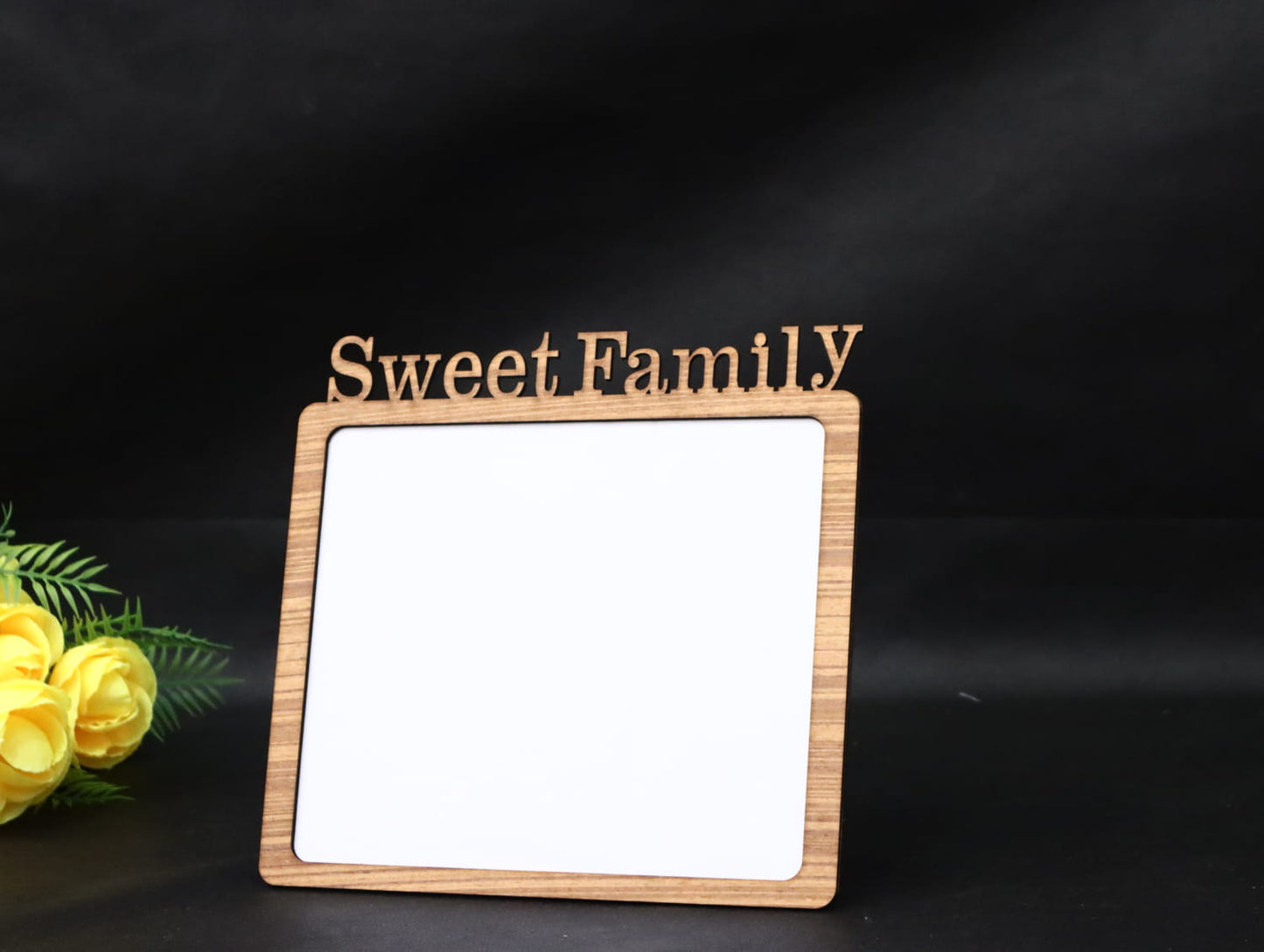 Laser Cut Wooden Family Photo Frame Vector