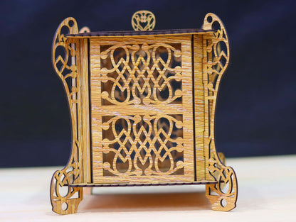 Laser Cut Wooden Decorative Box Basket Template