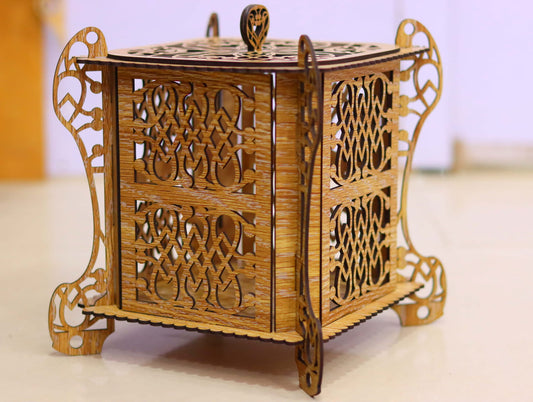 Laser Cut Wooden Decorative Box Basket Template