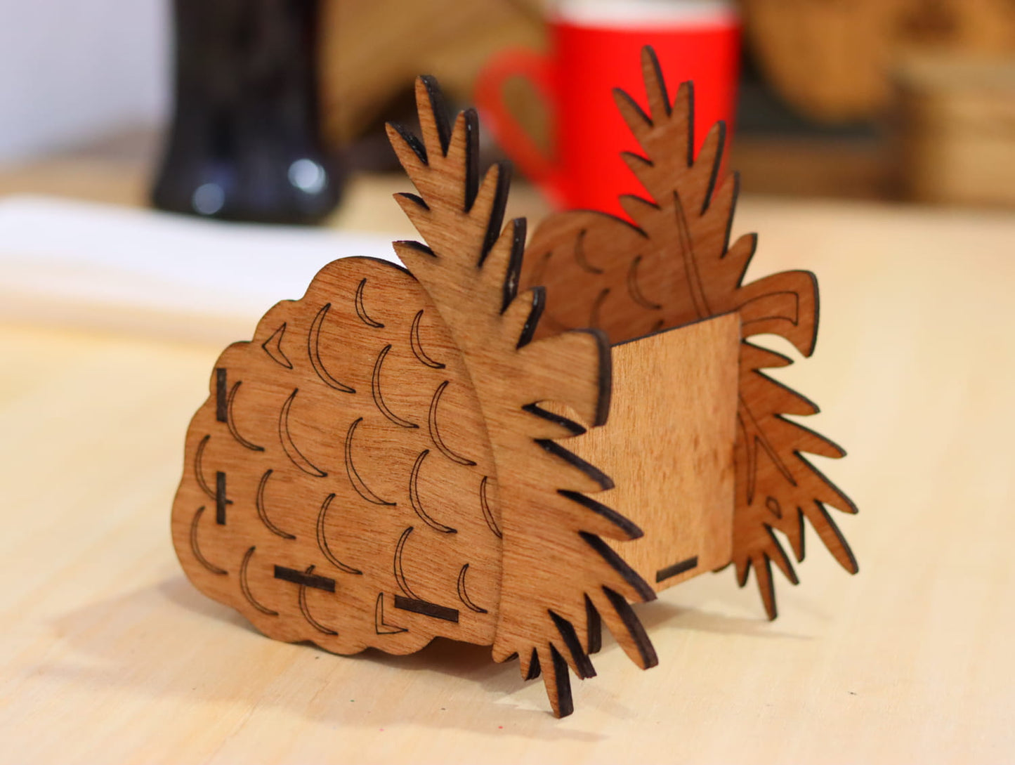 Laser Cut Pineapple Shaped Basket Template