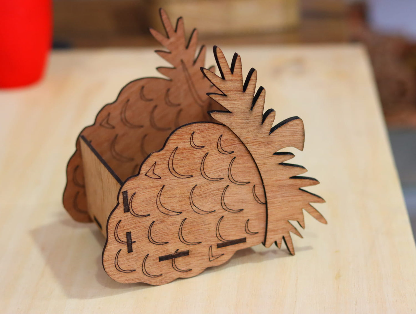 Laser Cut Pineapple Shaped Basket Template