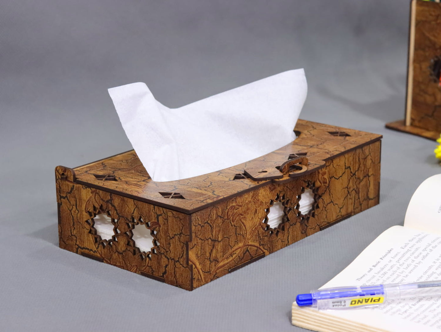 Laser Cut Wooden Tissue Box Vector