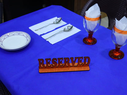 Laser Cut Restaurant Table Reserved Sign Vector