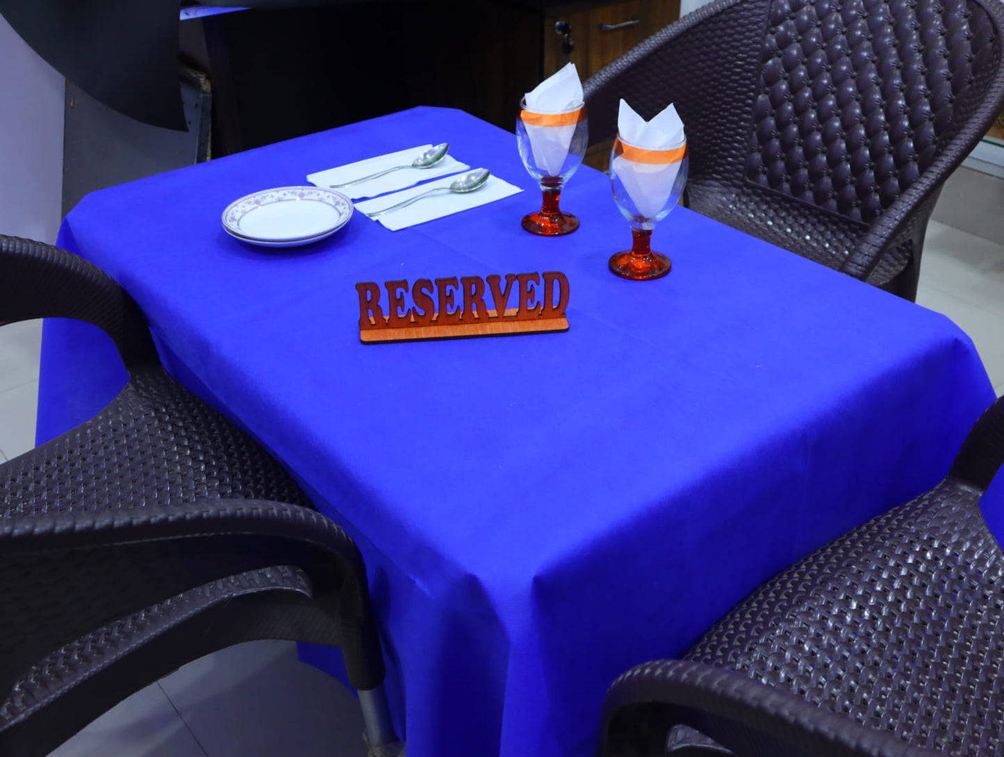 Laser Cut Restaurant Table Reserved Sign Vector