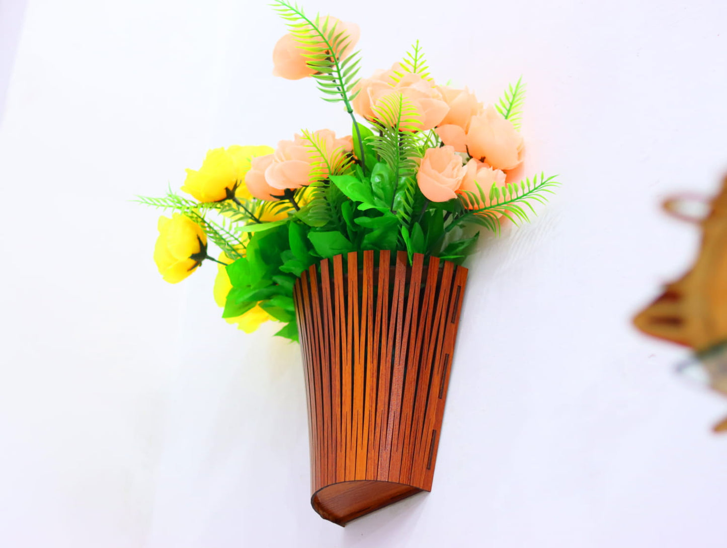 Laser Cut Wall Hanging Flower Basket Vector