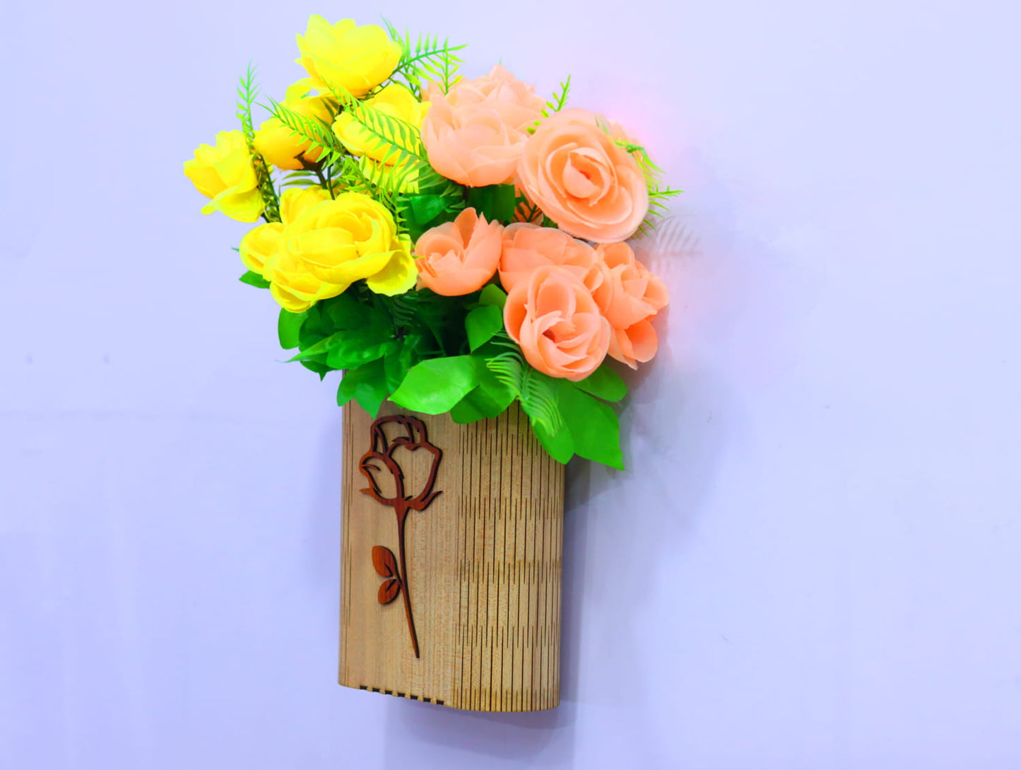 Laser Cut Wall Mount Vase Vector