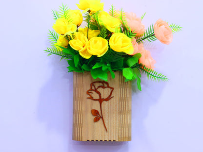 Laser Cut Wall Mount Vase Vector