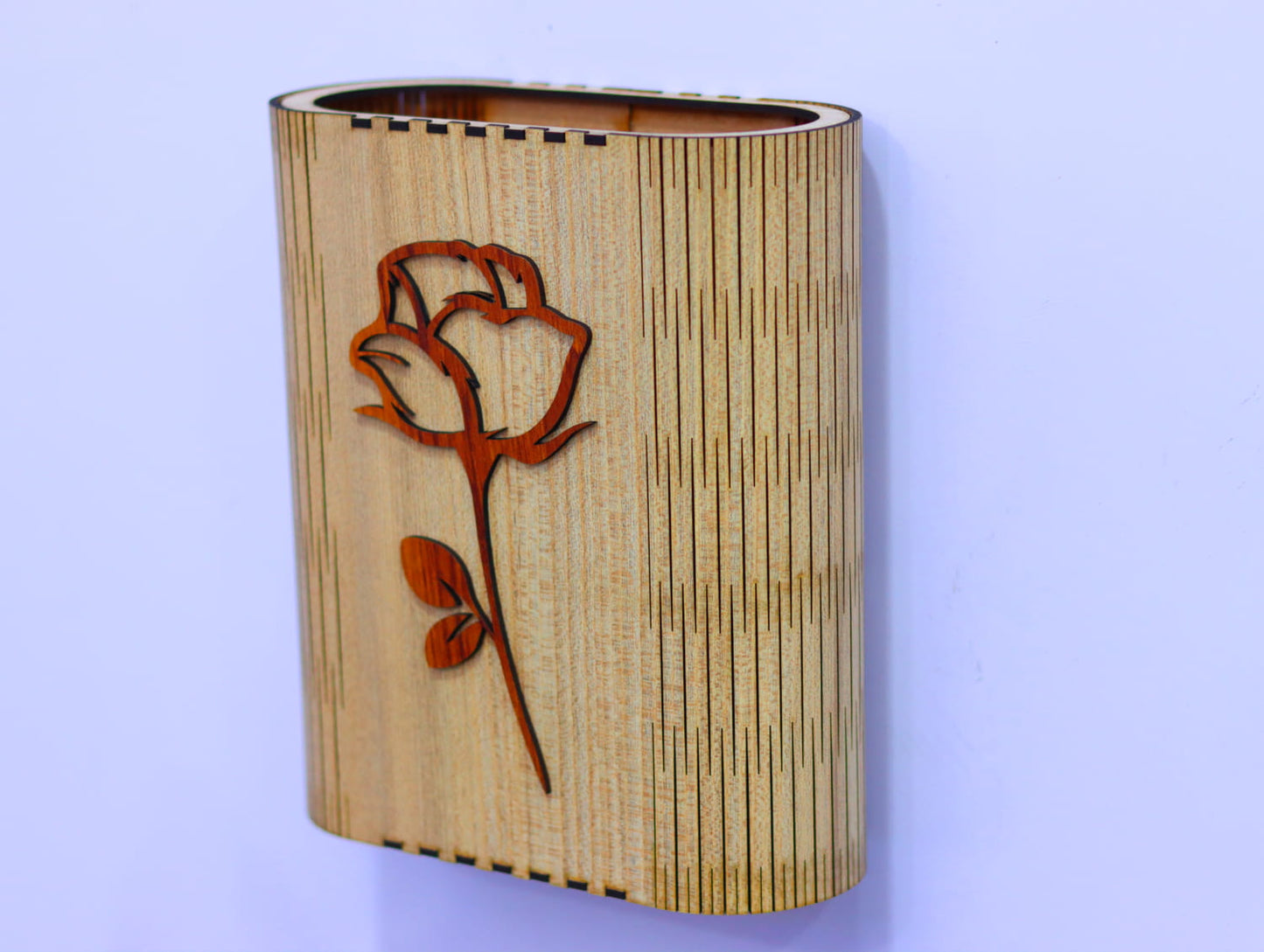 Laser Cut Wall Mount Vase Vector