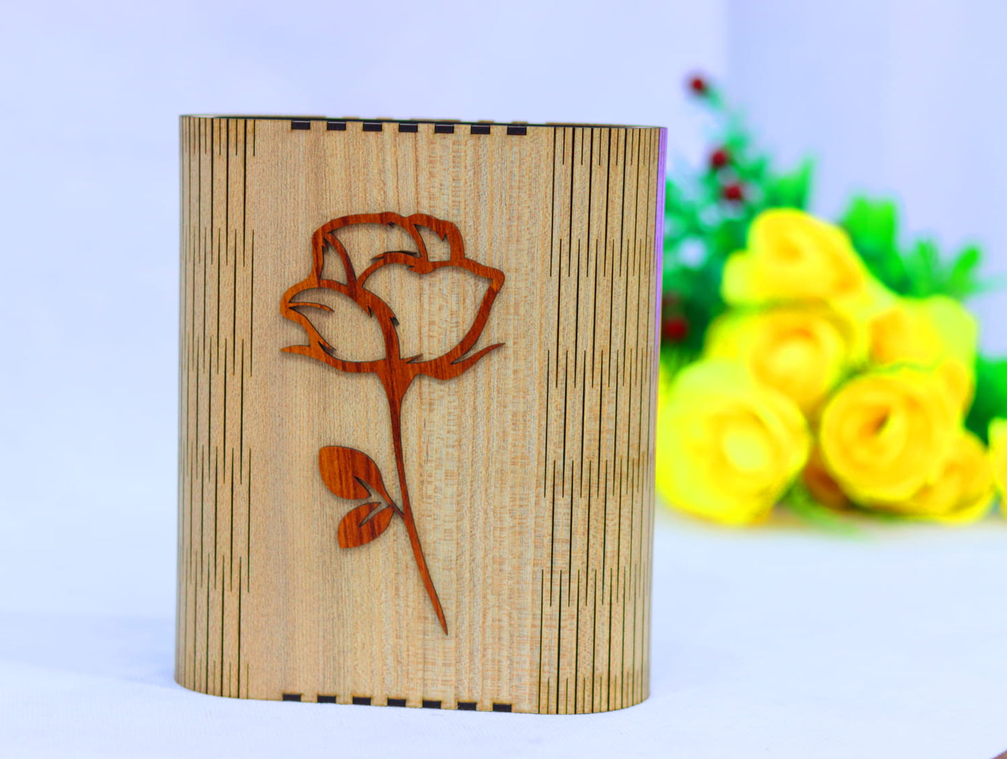 Laser Cut Wall Mount Vase Vector