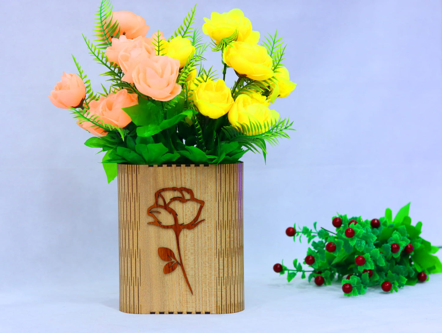 Laser Cut Wall Mount Vase Vector