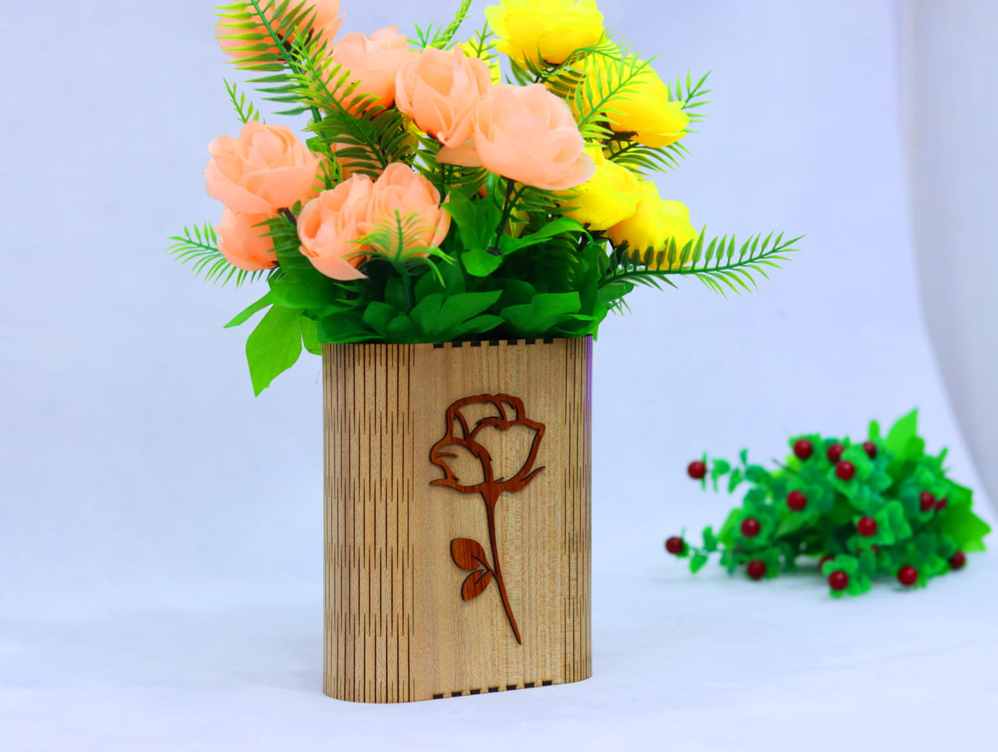 Laser Cut Wall Mount Vase Vector