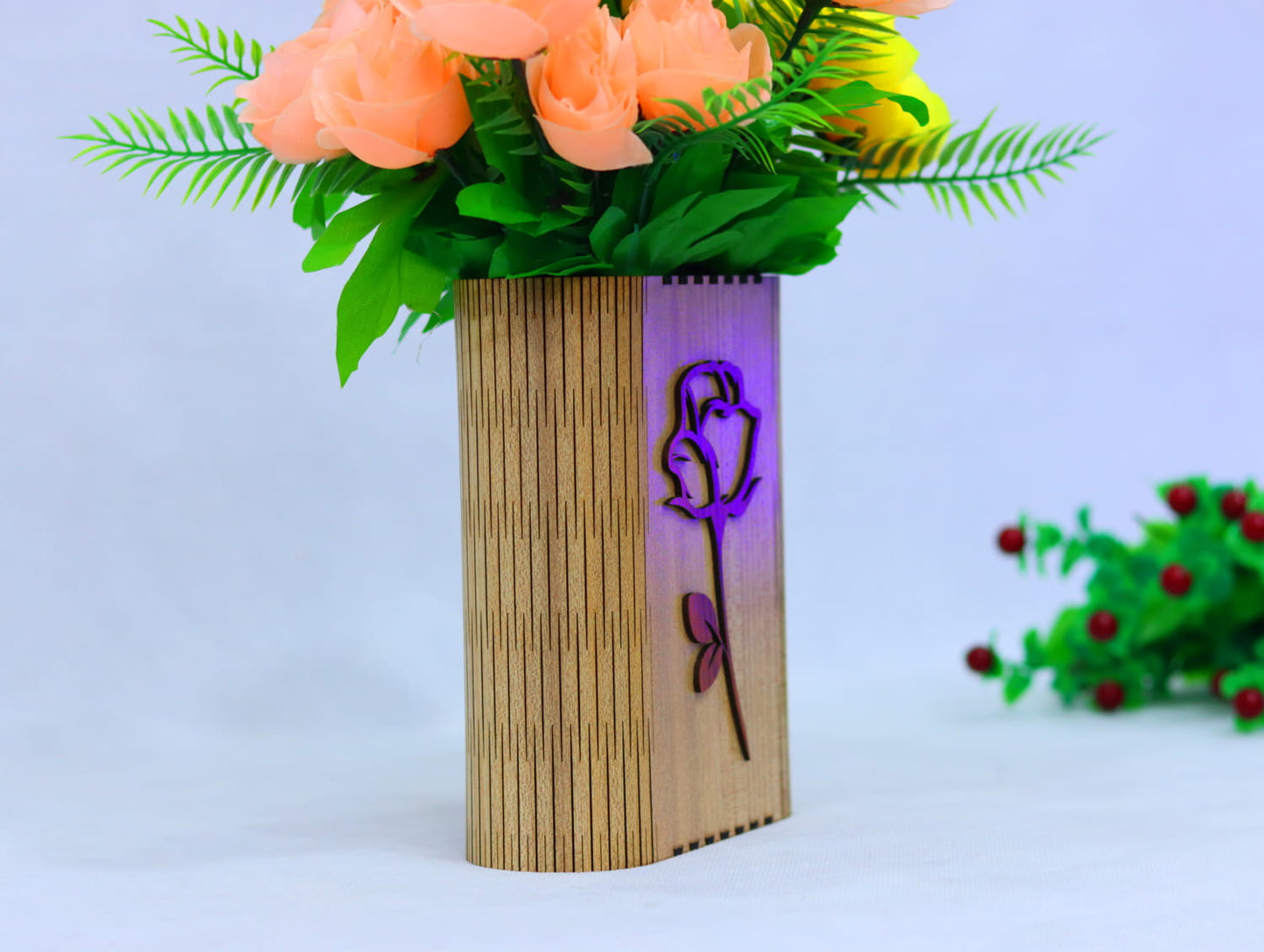 Laser Cut Wall Mount Vase Vector