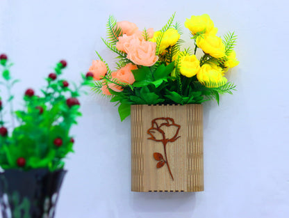 Laser Cut Wall Mount Vase Vector