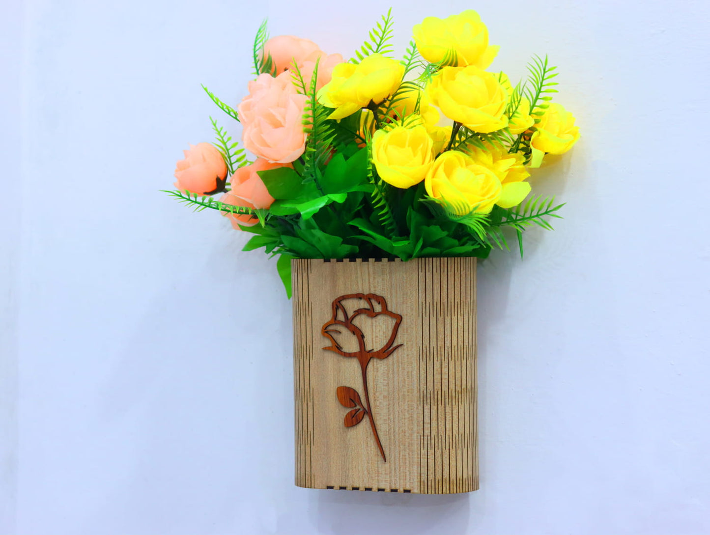 Laser Cut Wall Mount Vase Vector