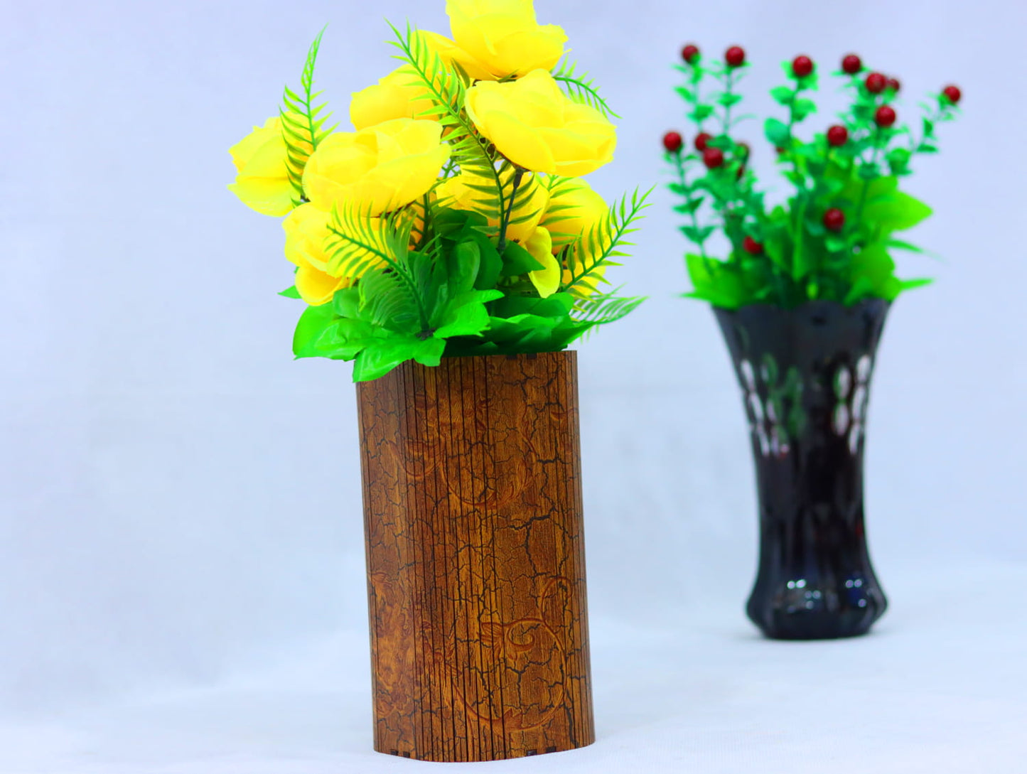 Laser Cut Wooden Flower Vase Vector