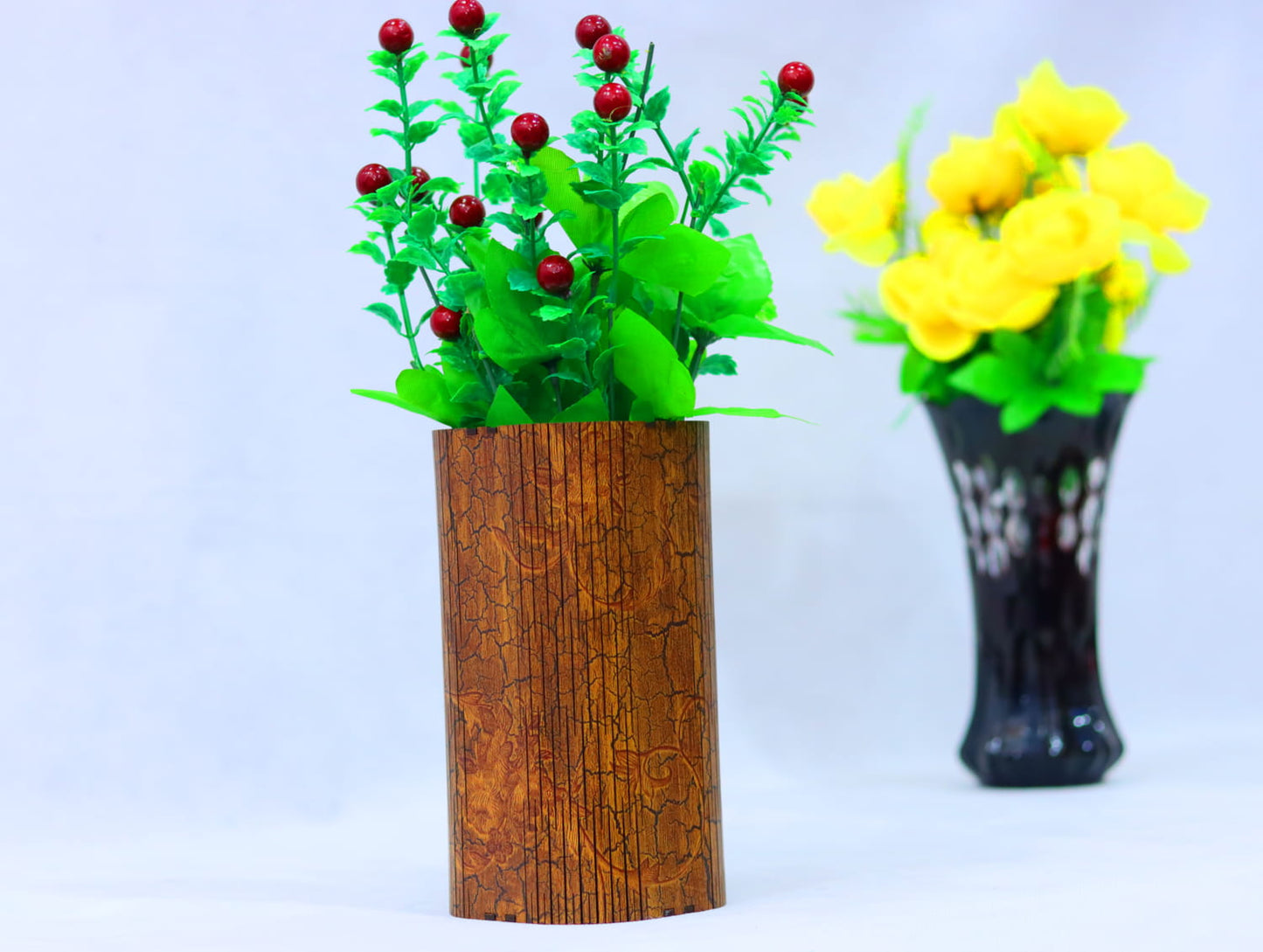 Laser Cut Wooden Flower Vase Vector