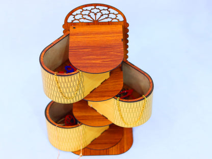 Laser Cut Swivel Jewelry Storage Box Vector