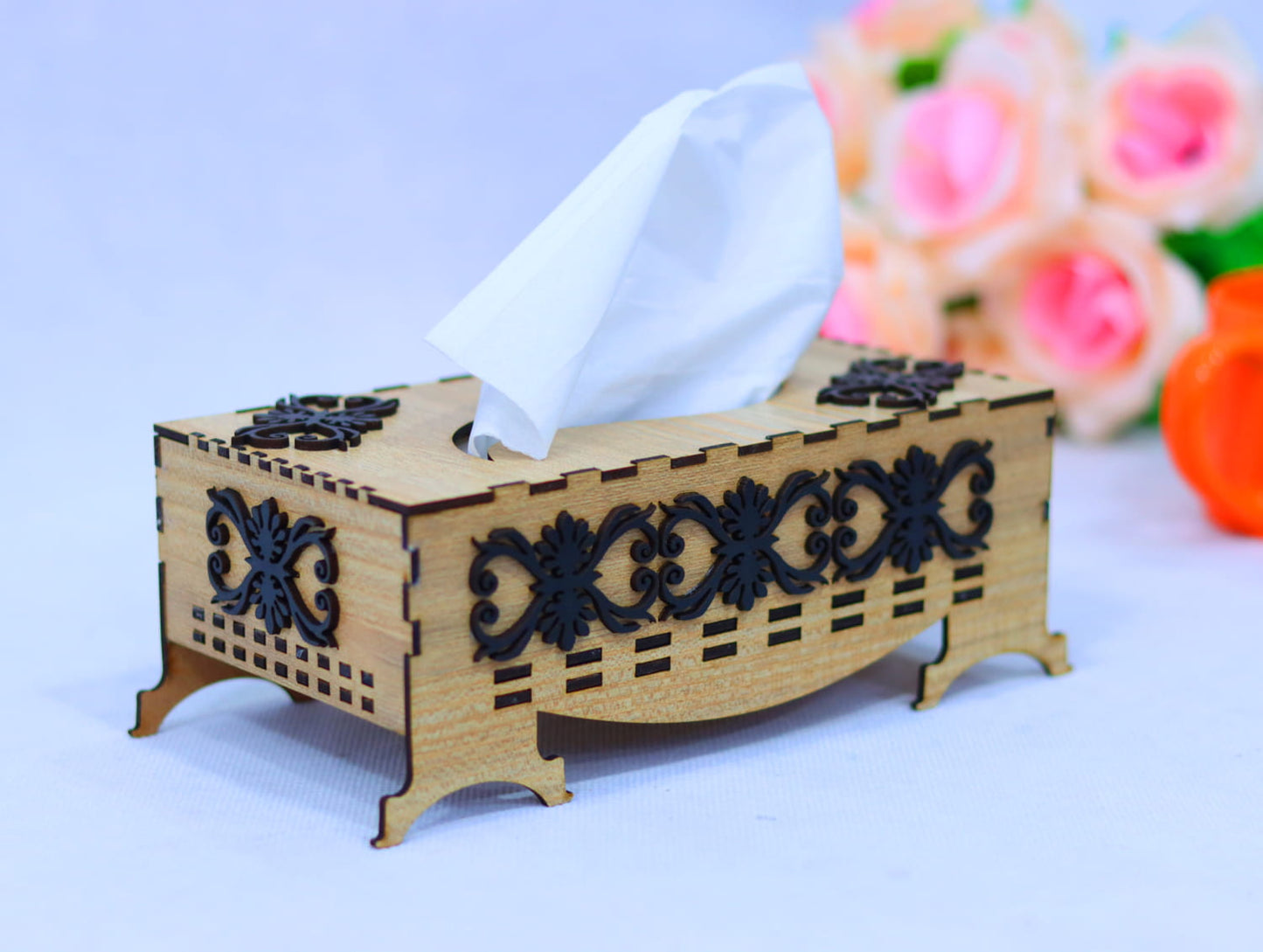 Laser Cut Tissue Box Vector