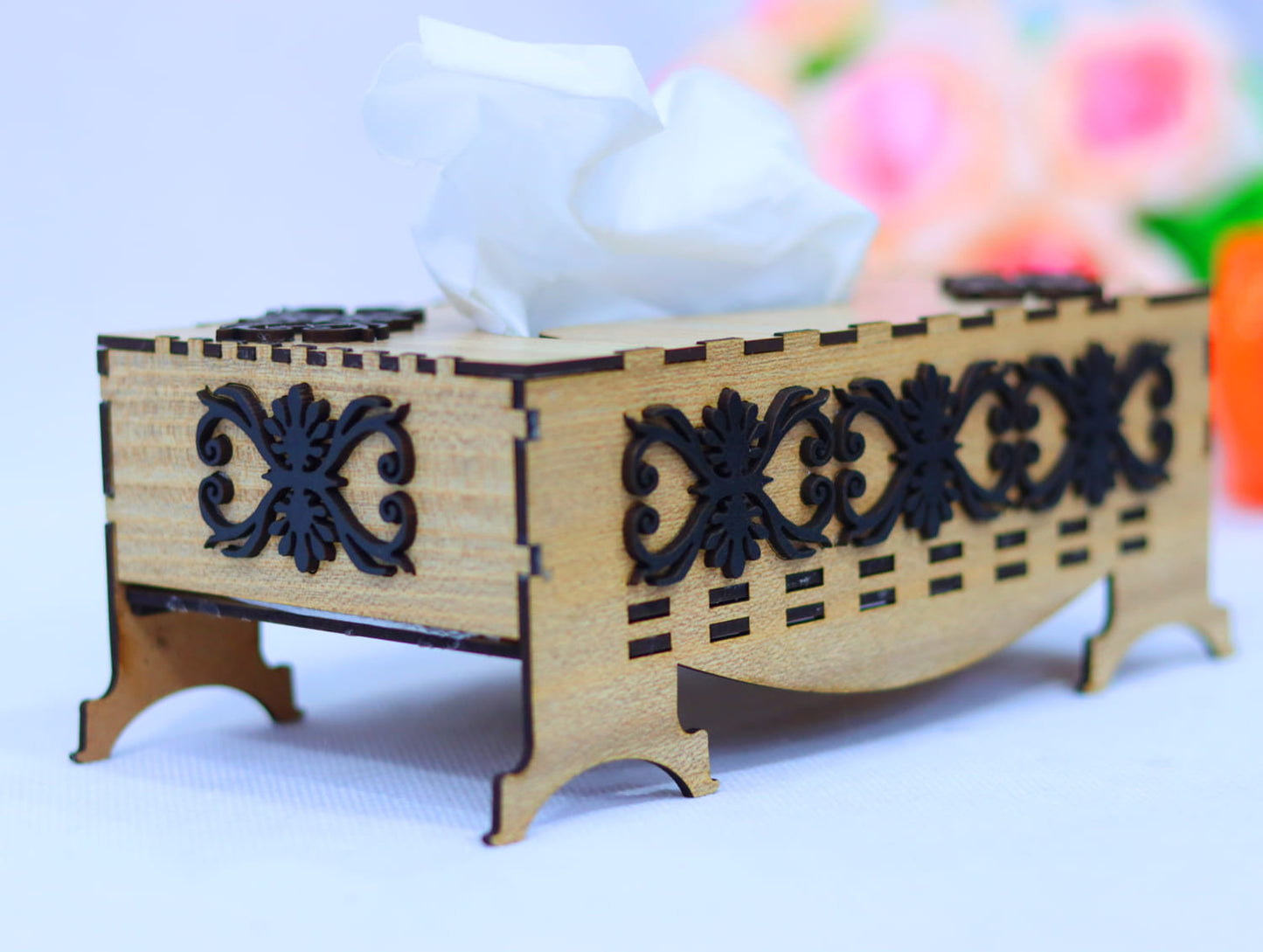 Laser Cut Tissue Box Vector