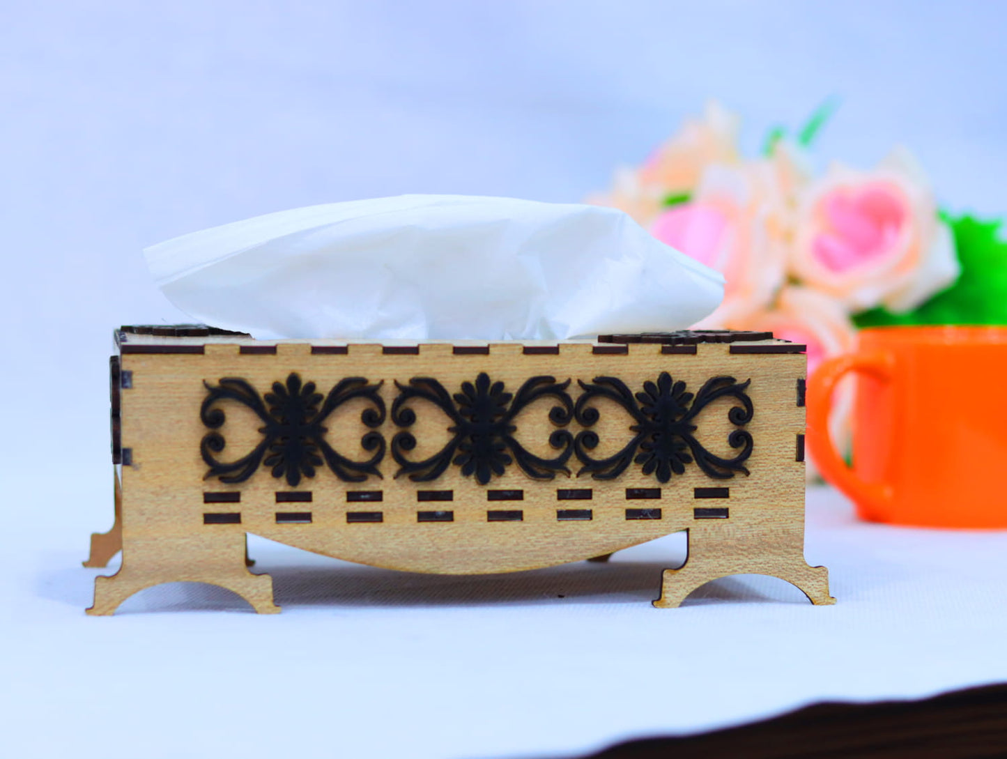 Laser Cut Tissue Box Vector