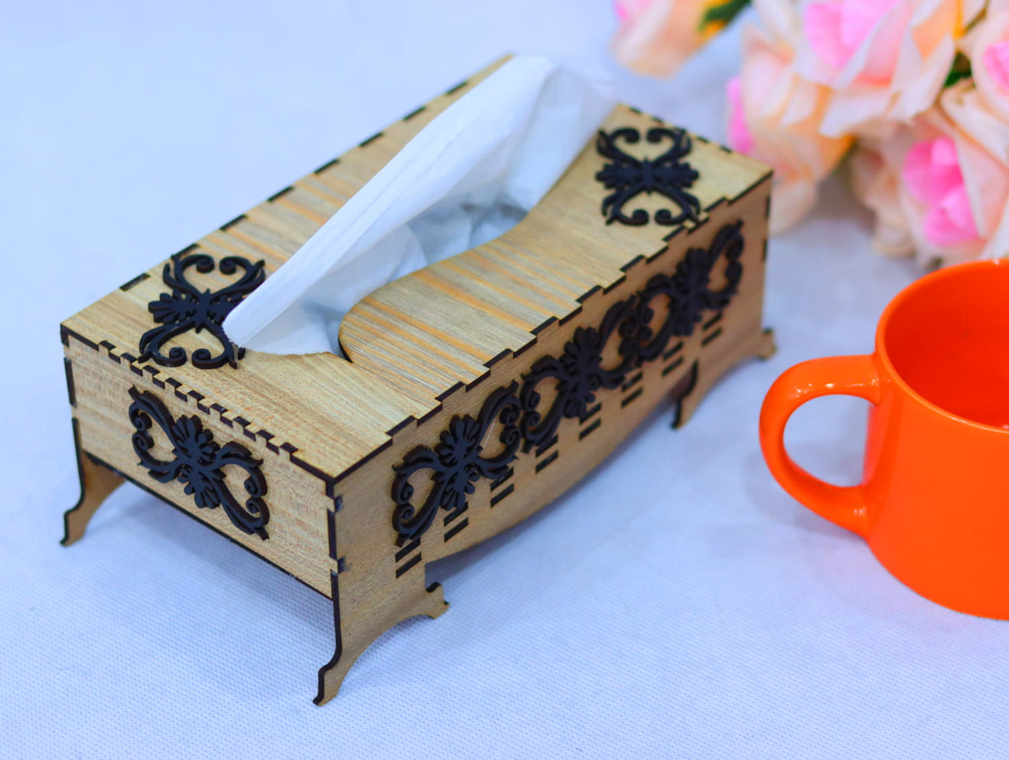 Laser Cut Tissue Box Vector