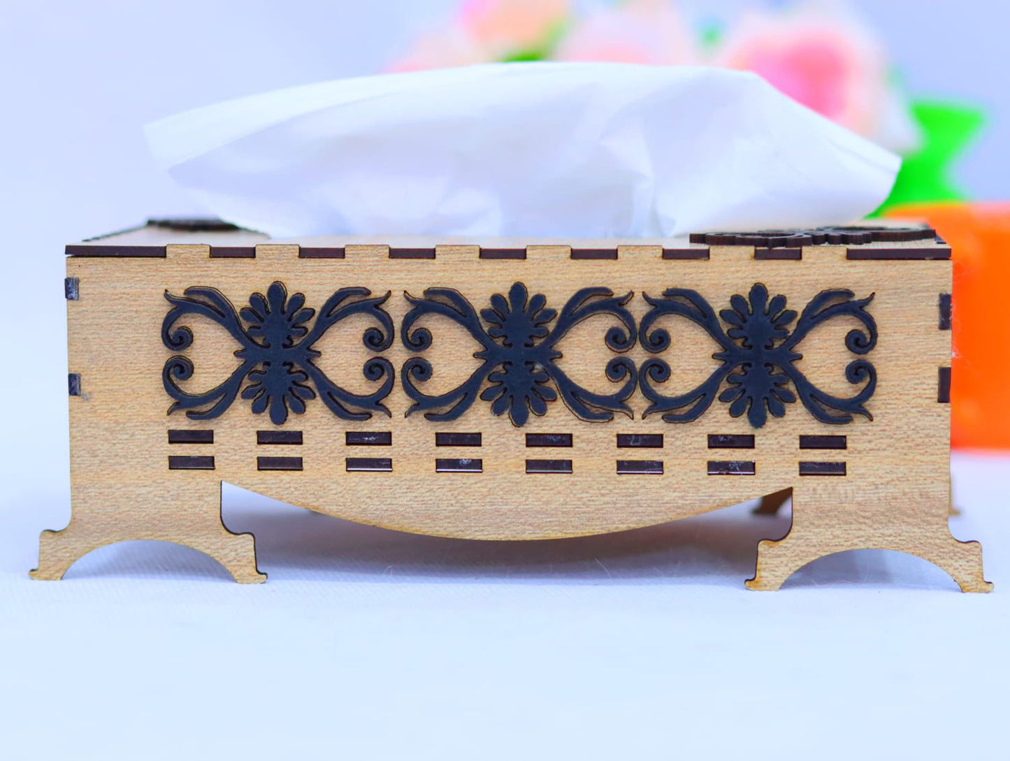 Laser Cut Tissue Box Vector