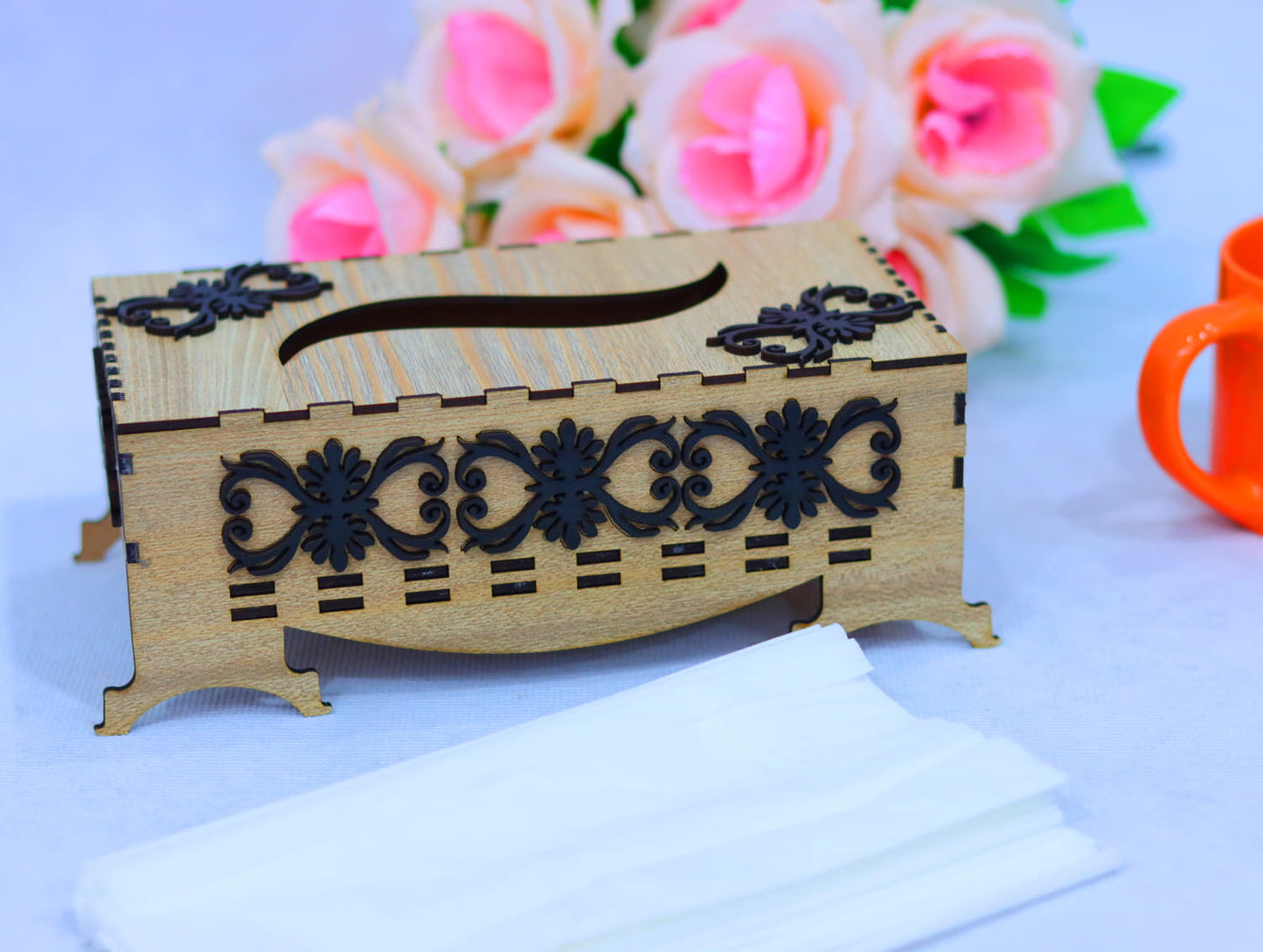 Laser Cut Tissue Box Vector