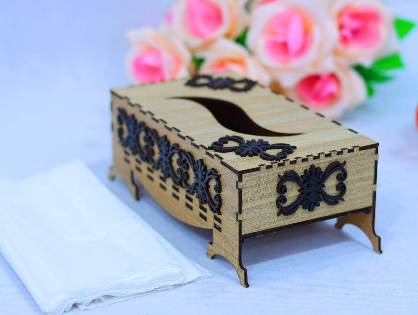 Laser Cut Tissue Box Vector