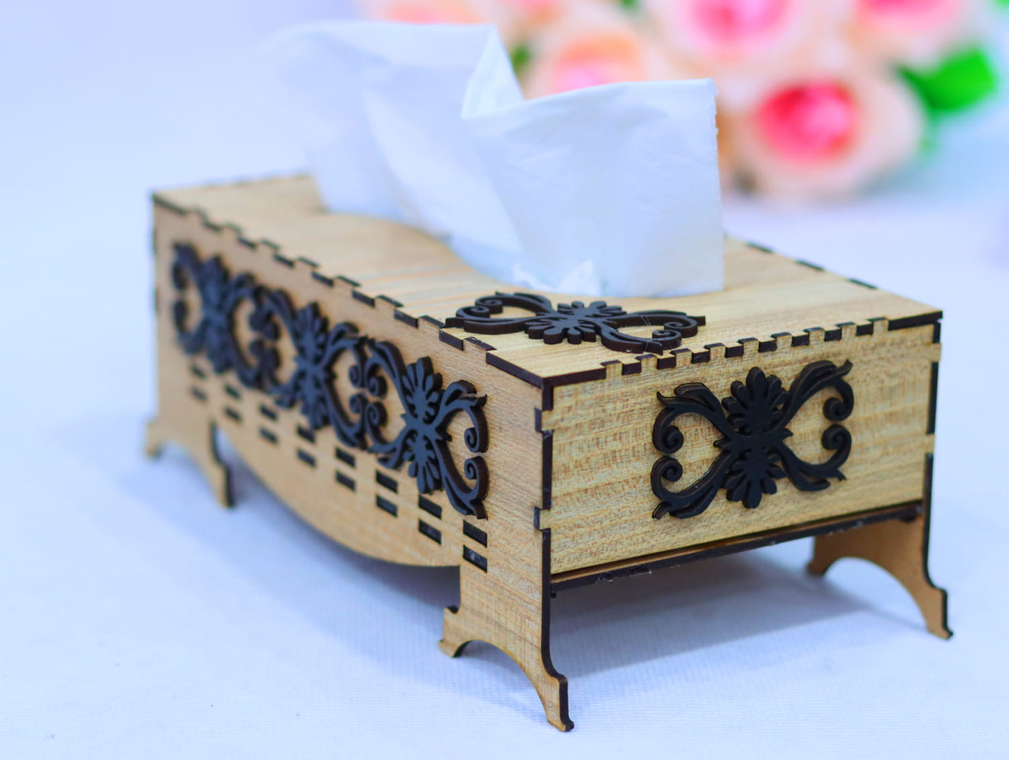 Laser Cut Tissue Box Vector