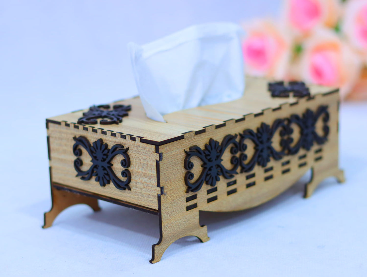 Laser Cut Tissue Box Vector