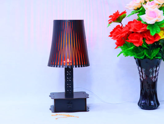 Laser Cut Table Lamp with Drawer Vector