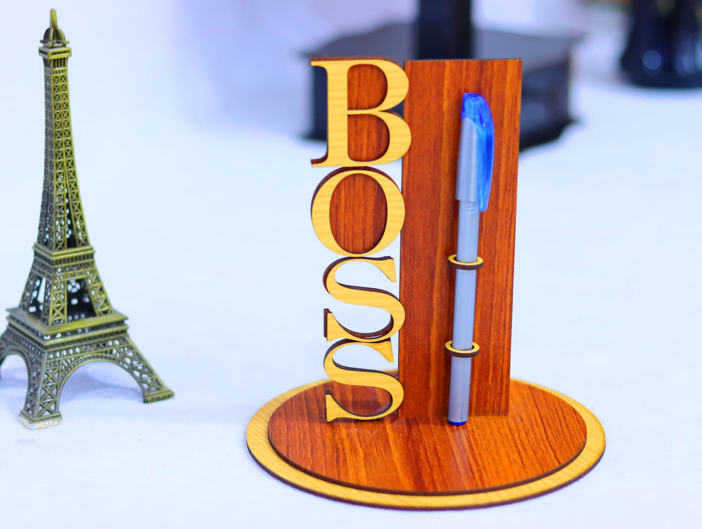 Laser Cut Boss Pen Pencil Holder Vector